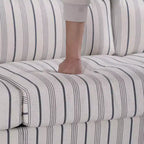 GDFStudio Addison Canapé 3 places 80 avec poches latérales et pieds en bois d'hévéa