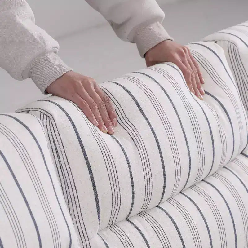 GDFStudio Addison Canapé 3 places 80 avec poches latérales et pieds en bois d'hévéa