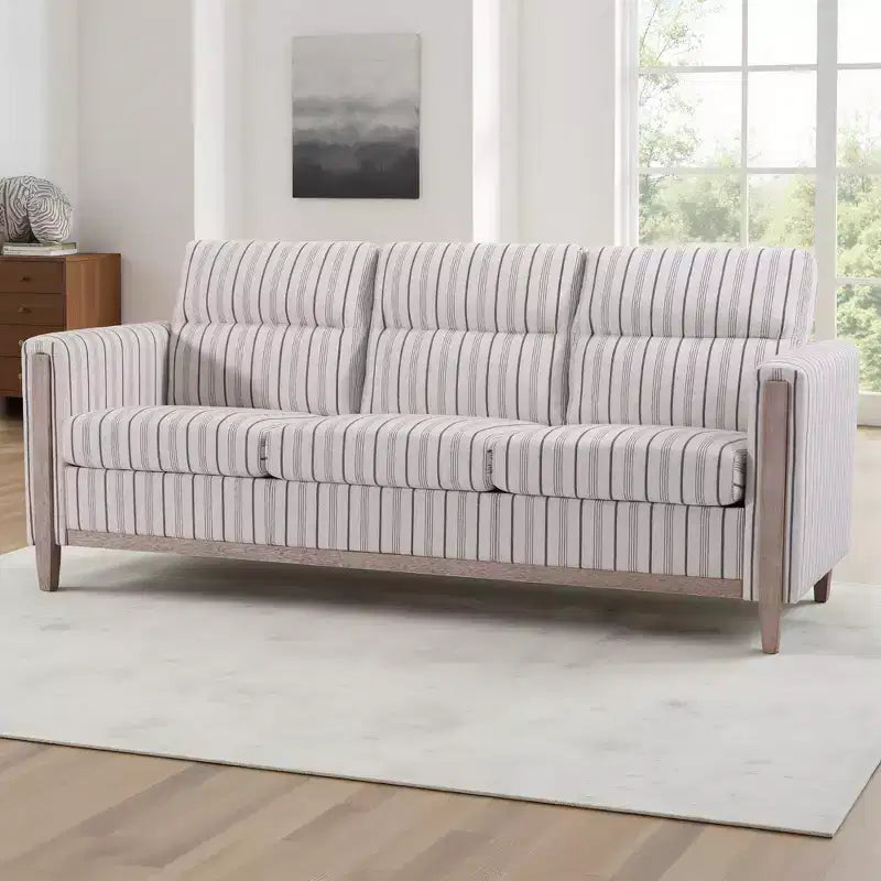 GDFStudio Addison Canapé 3 places 80 avec poches latérales et pieds en bois d'hévéa