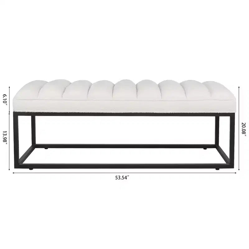 Banc rembourré GDFStudio Oakley avec piètement en métal