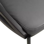 LeisureMod Urbane Collection Chaise de salle à manger rembourrée (lot de 4), assise en vinyle avec pieds en acier inoxydable, cuisine moderne, salle à manger, sièges de café