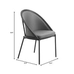 LeisureMod Urbane Collection Chaise de salle à manger rembourrée (lot de 4), assise en vinyle avec pieds en acier inoxydable, cuisine moderne, salle à manger, sièges de café