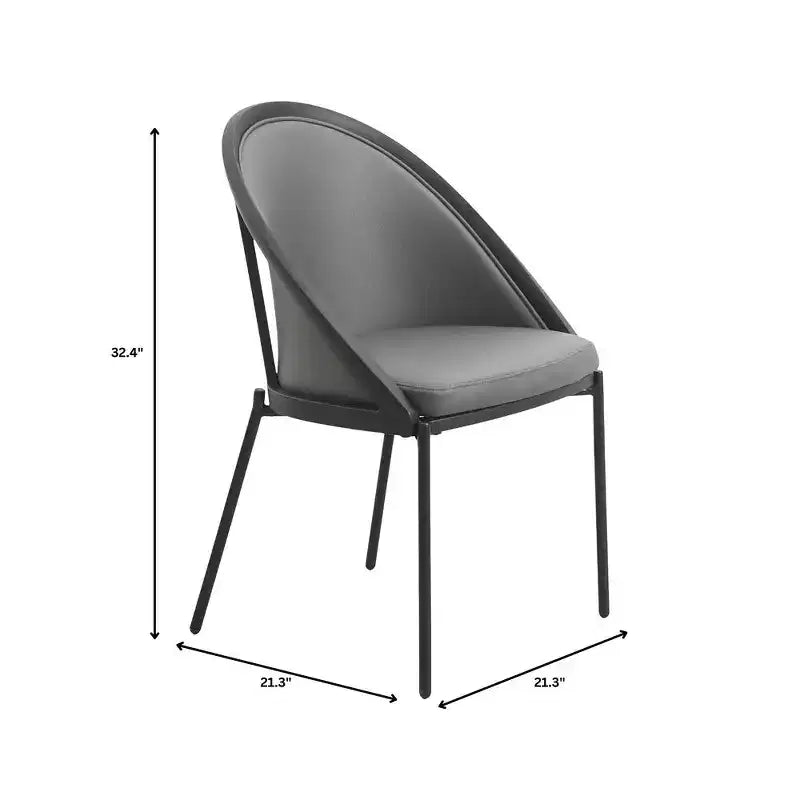 LeisureMod Urbane Collection Chaise de salle à manger rembourrée (lot de 4), assise en vinyle avec pieds en acier inoxydable, cuisine moderne, salle à manger, sièges de café