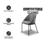 LeisureMod Urbane Collection Chaise de salle à manger rembourrée (lot de 4), assise en vinyle avec pieds en acier inoxydable, cuisine moderne, salle à manger, sièges de café