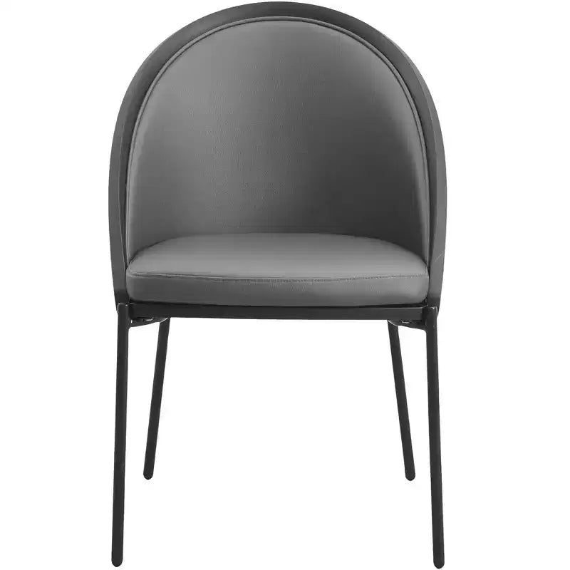 LeisureMod Urbane Collection Chaise de salle à manger rembourrée (lot de 4), assise en vinyle avec pieds en acier inoxydable, cuisine moderne, salle à manger, sièges de café