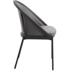 LeisureMod Urbane Collection Chaise de salle à manger rembourrée (lot de 4), assise en vinyle avec pieds en acier inoxydable, cuisine moderne, salle à manger, sièges de café