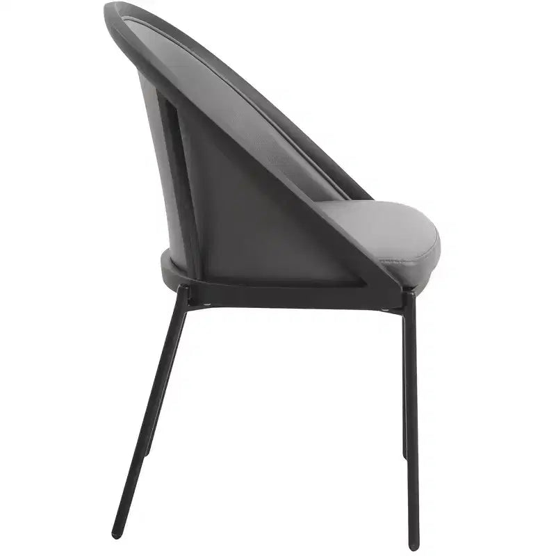 LeisureMod Urbane Collection Chaise de salle à manger rembourrée (lot de 4), assise en vinyle avec pieds en acier inoxydable, cuisine moderne, salle à manger, sièges de café