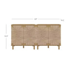 Nathan James Lot de 2 consoles de table Beacon en jonc de mer avec portes