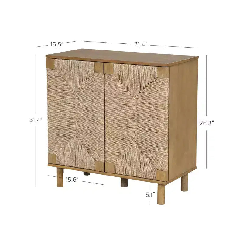 Nathan James Lot de 2 consoles de table Beacon en jonc de mer avec portes