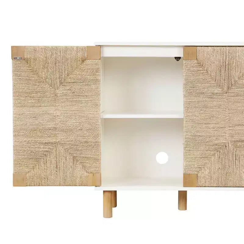 Nathan James Lot de 2 consoles de table Beacon en jonc de mer avec portes