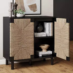 Nathan James Lot de 2 consoles de table Beacon en jonc de mer avec portes