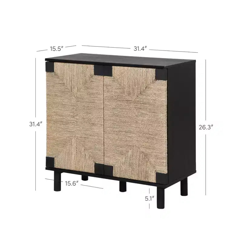 Nathan James Lot de 2 consoles de table Beacon en jonc de mer avec portes