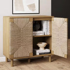 Nathan James Lot de 2 consoles de table Beacon en jonc de mer avec portes