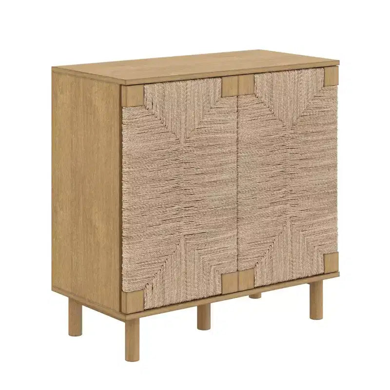 Nathan James Lot de 2 consoles de table Beacon en jonc de mer avec portes