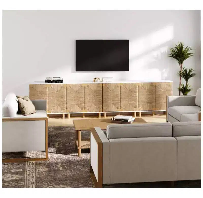 Nathan James Lot de 4 consoles Beacon en jonc de mer avec portes
