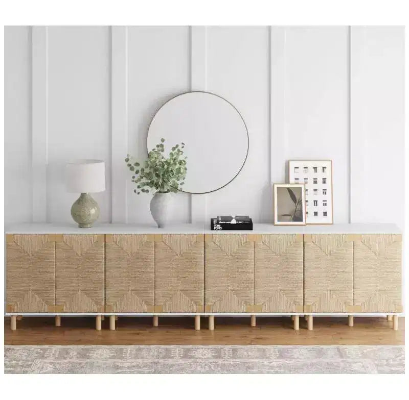 Nathan James Lot de 4 consoles Beacon en jonc de mer avec portes