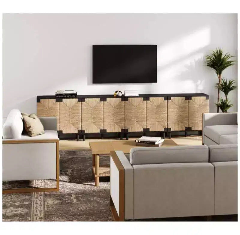 Nathan James Lot de 4 consoles Beacon en jonc de mer avec portes