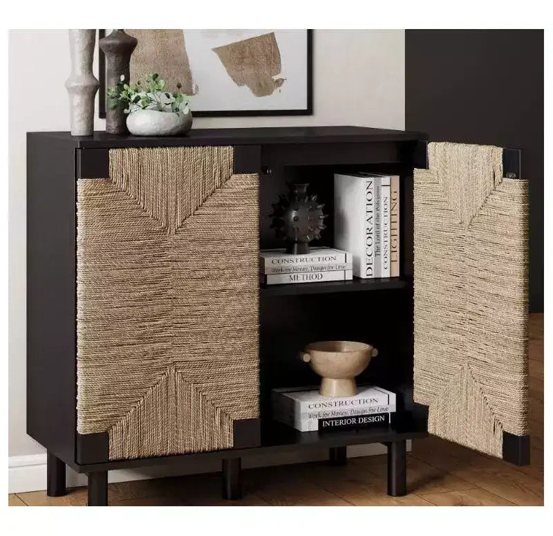 Nathan James Lot de 4 consoles Beacon en jonc de mer avec portes