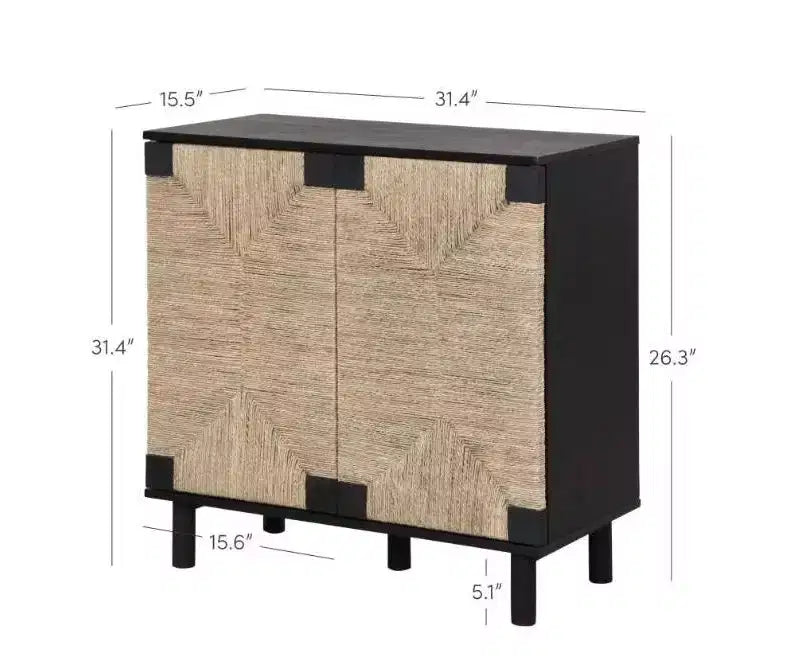 Nathan James Lot de 4 consoles Beacon en jonc de mer avec portes