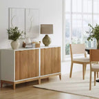 Console Nathan James Jasper en bois cannelé avec portes