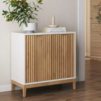 Console Nathan James Jasper en bois cannelé avec portes