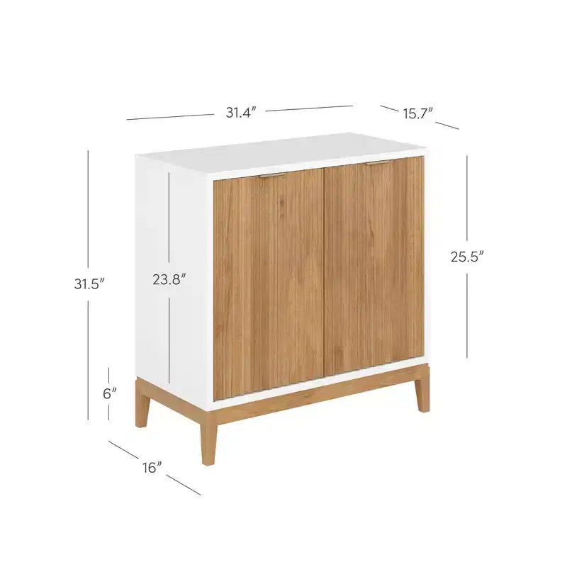 Console Nathan James Jasper en bois cannelé avec portes