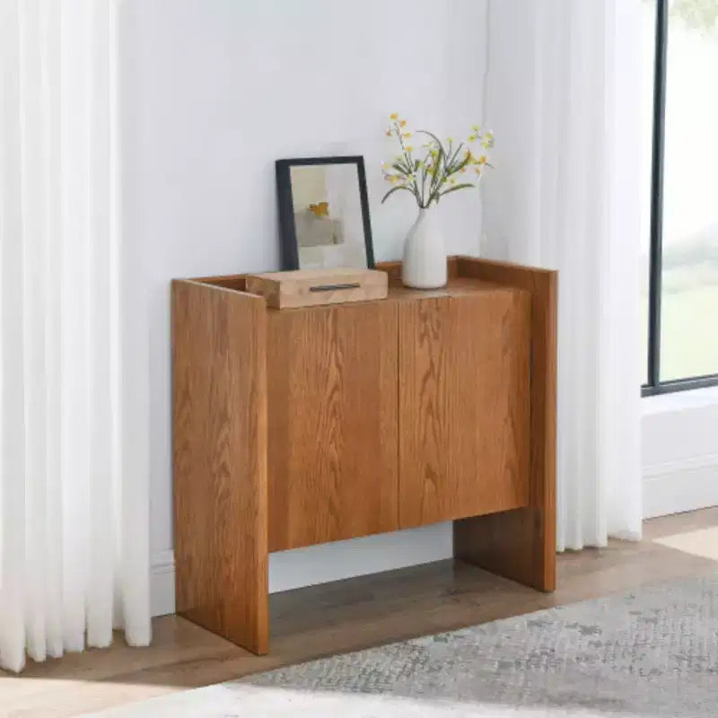 Buffet en noyer MDF, meuble de rangement pour salle à manger, meuble de rangement de style campagnard, convient pour l'entrée, le couloir, le salon, la cuisine, la salle à manger