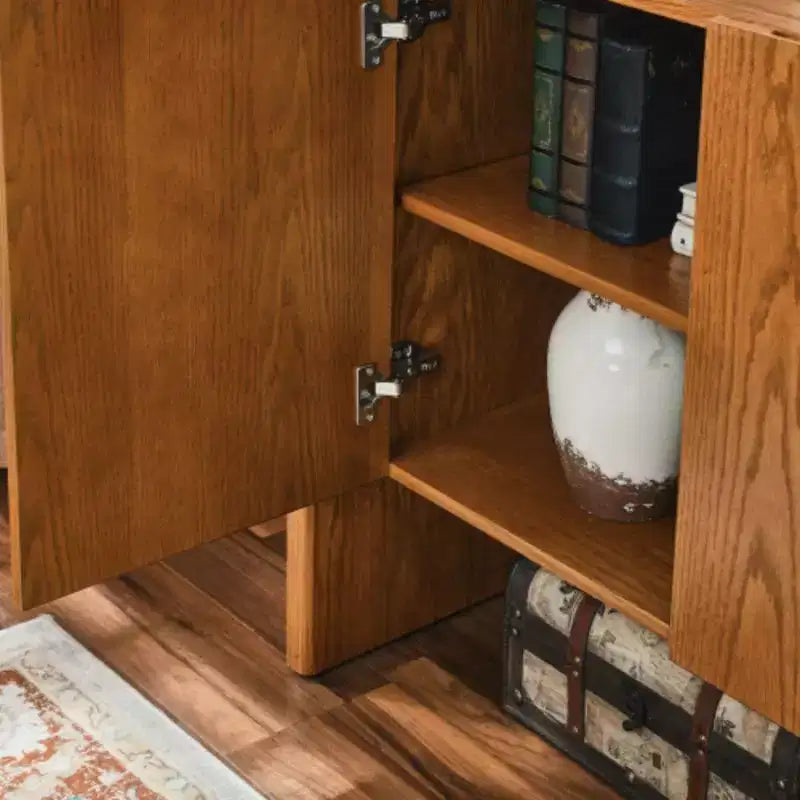 Buffet en noyer MDF, meuble de rangement pour salle à manger, meuble de rangement de style campagnard, convient pour l'entrée, le couloir, le salon, la cuisine, la salle à manger
