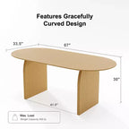 Table de salle à manger ovale Dovelina 67 pour 6 personnes, table de cuisine en bois de style ferme moderne du milieu du siècle