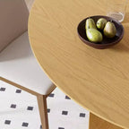Table de salle à manger ovale Dovelina 67 pour 6 personnes, table de cuisine en bois de style ferme moderne du milieu du siècle