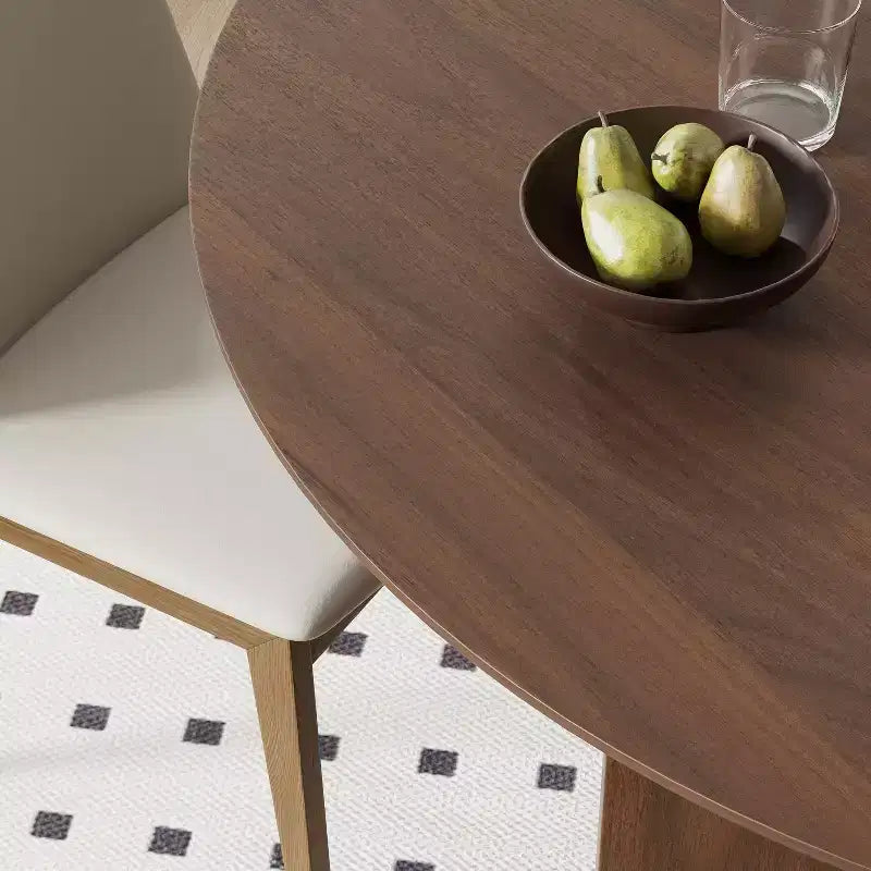 Table de salle à manger ovale Dovelina 67 pour 6 personnes, table de cuisine en bois de style ferme moderne du milieu du siècle