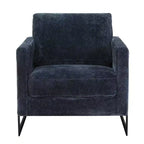 Fauteuil LeisureMod en tissu bouclé avec cadre en acier inoxydable noir et coussin de dossier amovible Collection Lincoln