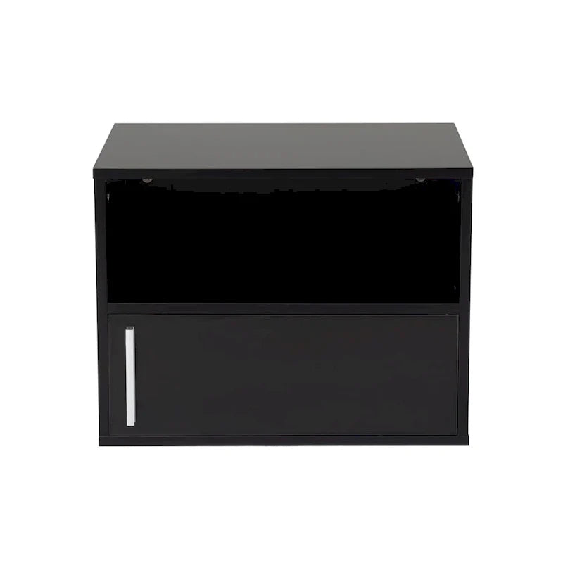 Table de chevet murale en bois avec porte battante (Lot de 2)