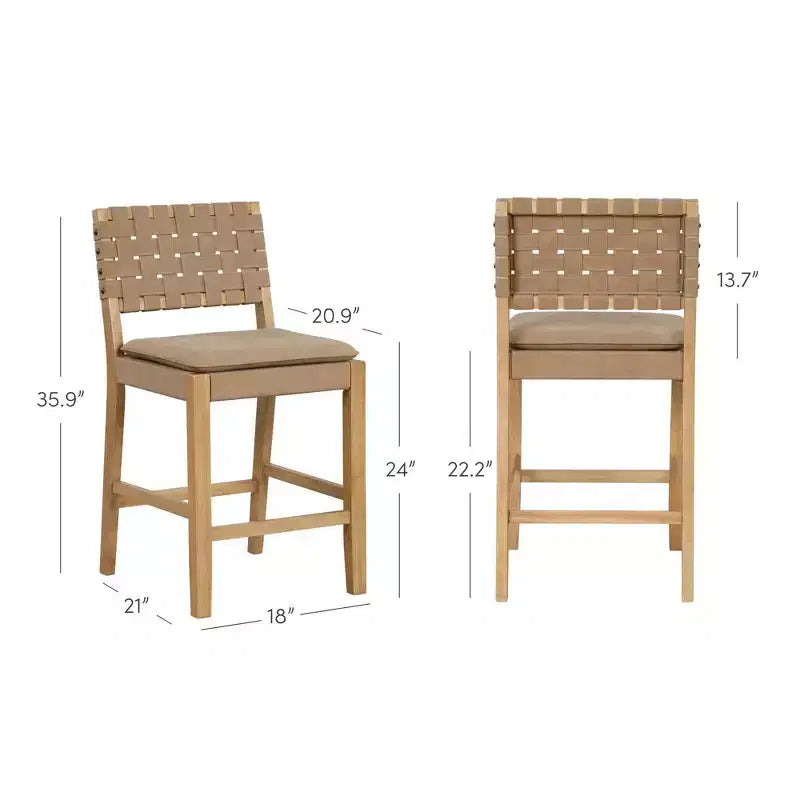 Nathan James Lot de 4 tabourets de bar Cohen en similicuir hauteur comptoir