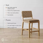 Nathan James Lot de 4 tabourets de bar Cohen en similicuir hauteur comptoir