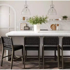 Nathan James Lot de 4 tabourets de bar Cohen en similicuir hauteur comptoir