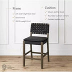 Nathan James Lot de 4 tabourets de bar Cohen en similicuir hauteur comptoir