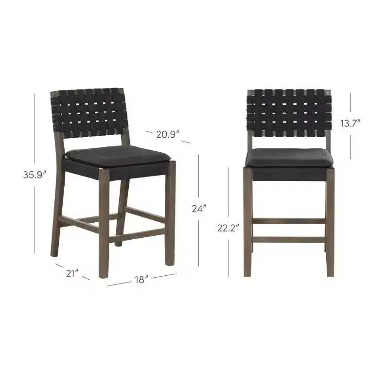 Nathan James Lot de 4 tabourets de bar Cohen en similicuir hauteur comptoir