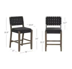 Nathan James Lot de 4 tabourets de bar Cohen en similicuir hauteur comptoir