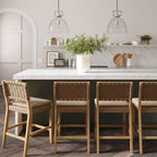 Nathan James Lot de 4 tabourets de bar Cohen en similicuir hauteur comptoir