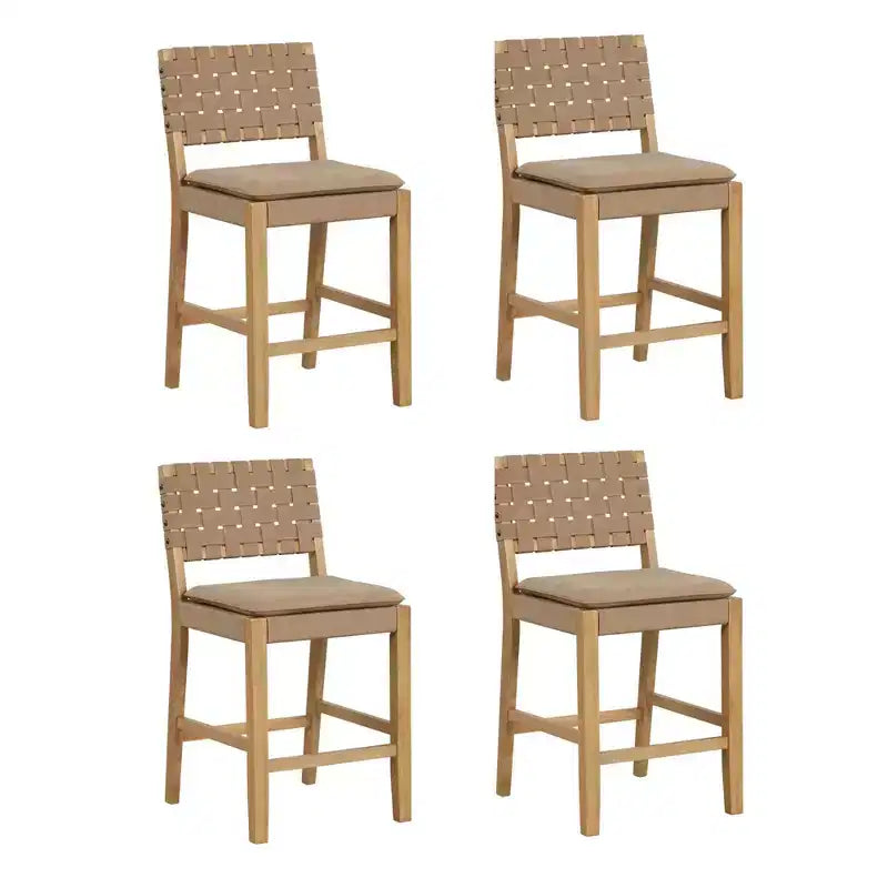 Nathan James Lot de 4 tabourets de bar Cohen en similicuir hauteur comptoir