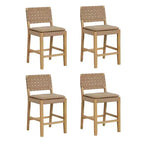 Nathan James Lot de 4 tabourets de bar Cohen en similicuir hauteur comptoir