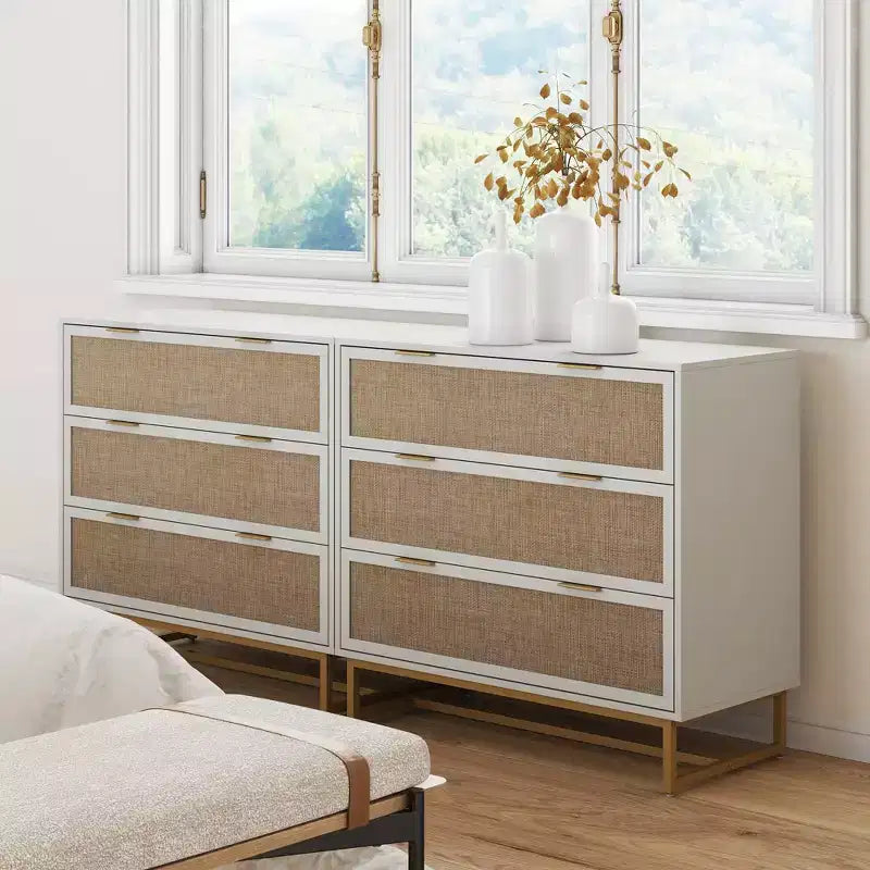Lot de 2 commodes en rotin Kova Nathan James