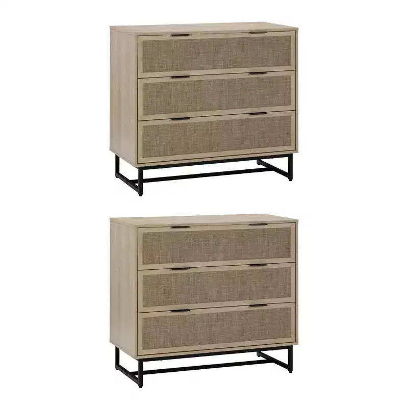 Lot de 2 commodes en rotin Kova Nathan James