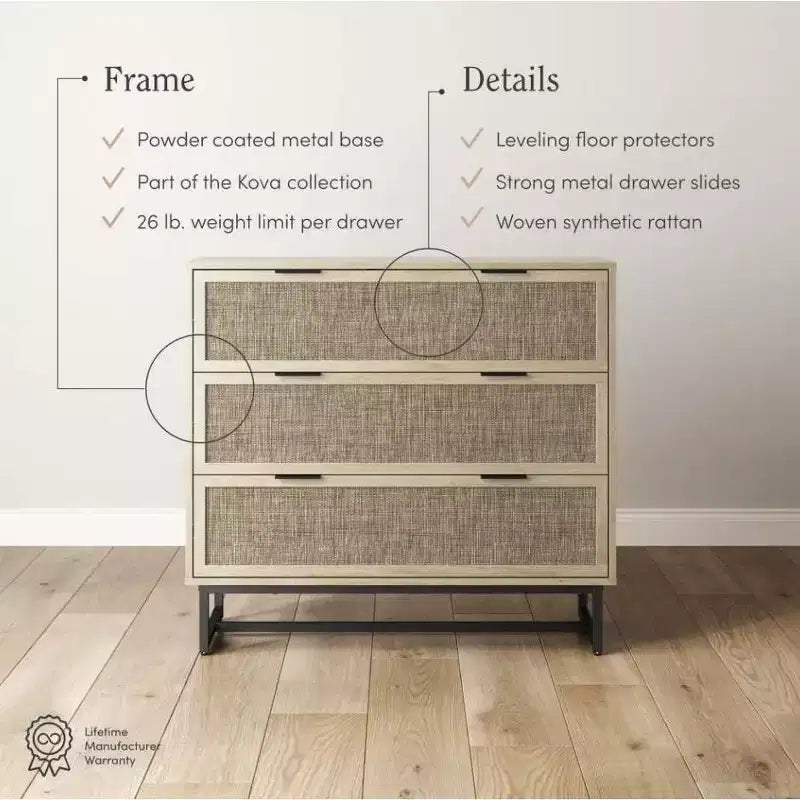 Lot de 2 commodes en rotin Kova Nathan James