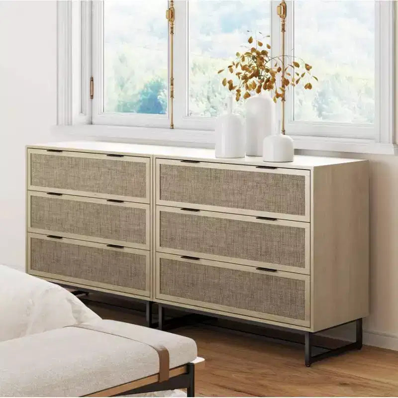 Nathan James Set of 2 Kova Rattan Dresser