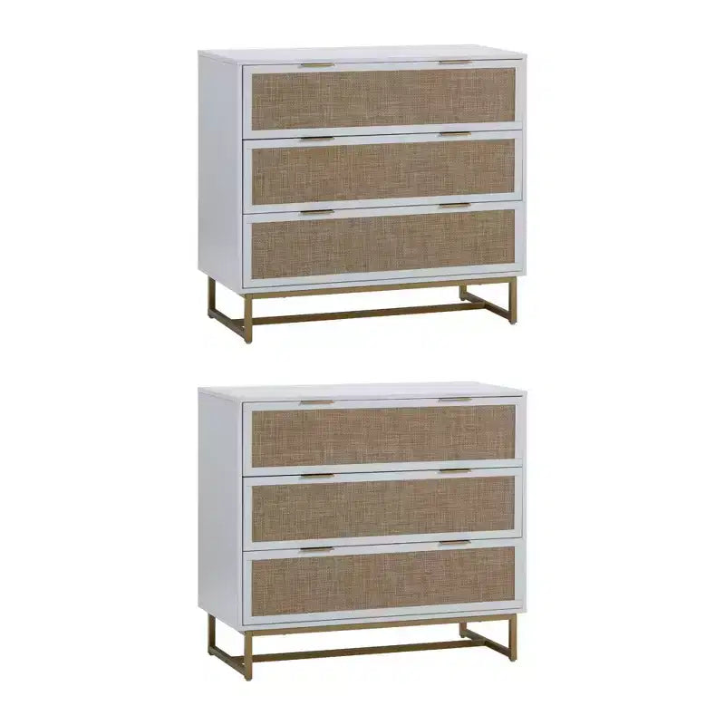 Lot de 2 commodes en rotin Kova Nathan James
