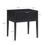 Nathan James Lot de 2 tables de chevet cannelées en bois Jasper