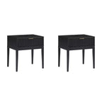 Nathan James Set of 2 Jasper Wood Fluted Nightstand