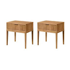 Nathan James Lot de 2 tables de chevet cannelées en bois Jasper